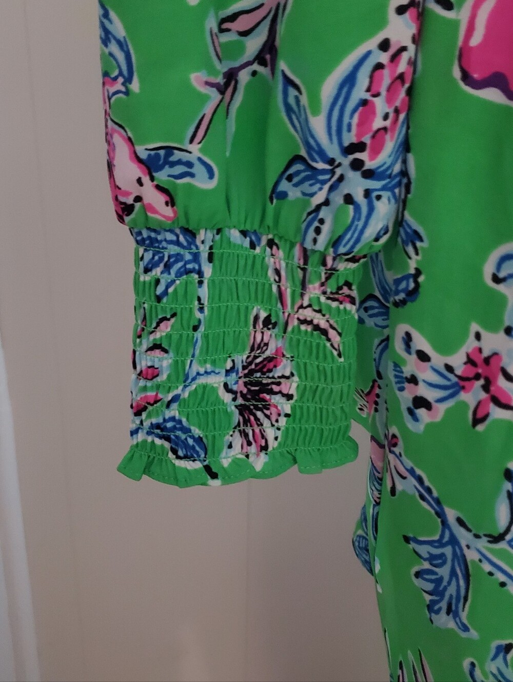 Lilly Pulitzer Size 2 Gecko Green Christiana Stretch Midi Dress Brewsters Bloom - Picture 10 of 12